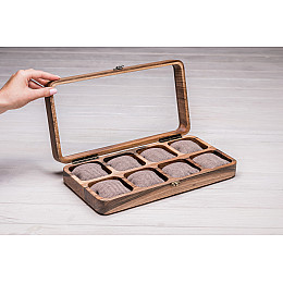 Органайзер на 8 осередків для зберігання наручних годинників ecoWalnut 7х35х18 см