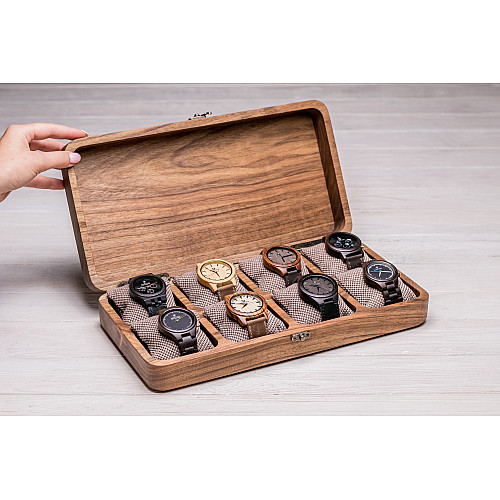 Настольный органайзер для хранения наручных часов ecoWalnut 7х35х18 см