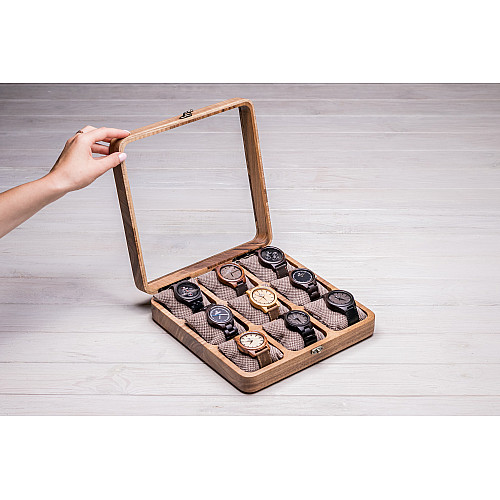 Органайзер на 9 секцій для наручних годинників ecoWalnut 7х26.5х26.5 см