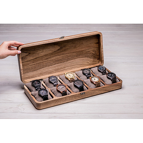 Бокс з горіхового дерева для зберігання наручних годинників ecoWalnut 7х43.5х18 см