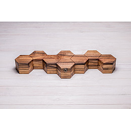 Шкатулка органайзер на 8 осередків ecoWalnut 7.3х59.7х18.8 см