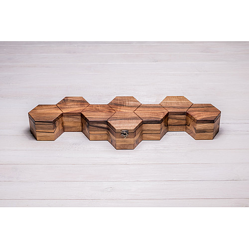 Шкатулка органайзер на 8 осередків ecoWalnut 7.3х59.7х18.8 см