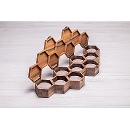 Сотова шкатулка для 9 годин ecoWalnut 7.3х59.7х18.8 см