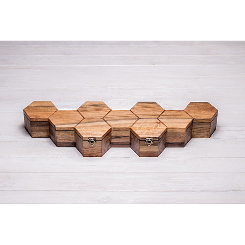 Сотова шкатулка для 9 годин ecoWalnut 7.3х59.7х18.8 см