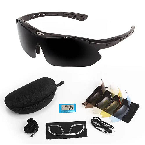 Захисні окуляри тактичні Solve black з поляризацією 5 лінз One siz+