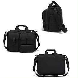 Большая дорожная тактическая сумка для документов и ноутбука Черная Solve KT6003602 MOLLE