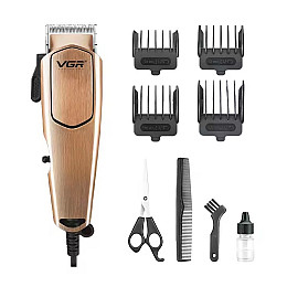 Машинка для стрижки волос VGR V-131 від мережі 220В 7W Бежевий