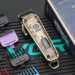 Машинка для стрижки волос VGR V-005 акумуляторна 8 насадок 2600mAh 8W Gold