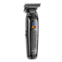 Машинка для стрижки волос VGR V-972 LED-дисплей акумуляторна 4 насадки 5W Black