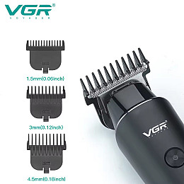 Машинка для стрижки волос VGR V-937 LED-дисплей акумуляторна IPX5 2000mAh 5W Чорна