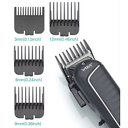 Машинка для стрижки волос VGR V-683 LED-дисплей акумуляторна 4 насадки 10W Black