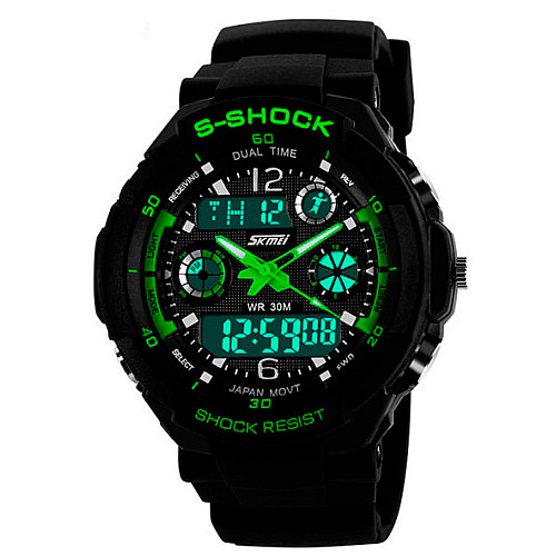 Наручні годинники чоловічі Skmei S-Shock Green 0931 Чорний (077)