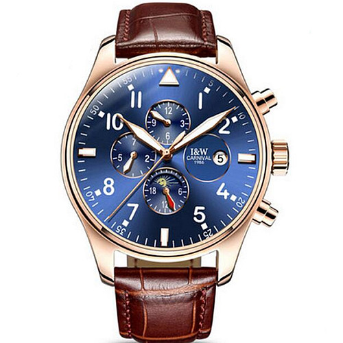 Наручні годинники чоловічі Carnival Grand Brown Золотий (1234)