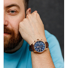 Наручні годинники чоловічі Carnival Grand Brown Золотий (1234)