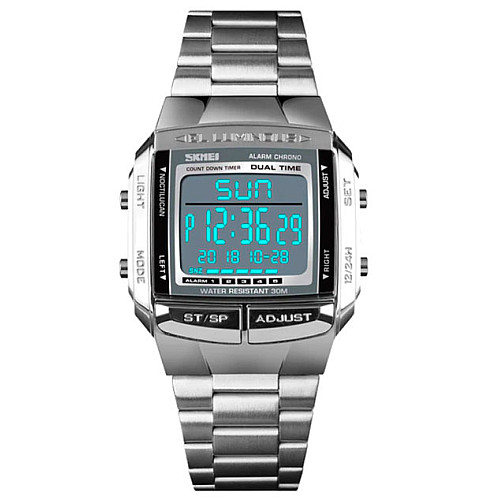 Наручні годинники чоловічі Skmei Illuminator 1381 Сріблястий (1790)