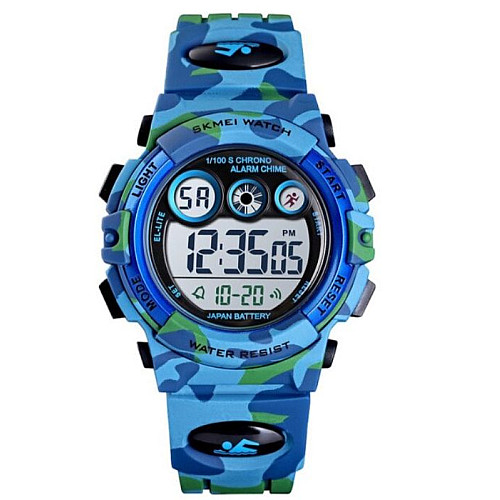 Наручні годинники чоловічі Skmei Kids Синій камуфляж (2086)