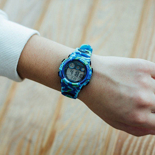 Наручні годинники чоловічі Skmei Kids Синій камуфляж (2086)