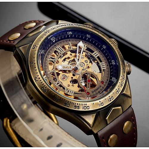 Наручні годинники чоловічі Winner Status New Золотий (2108)