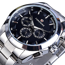 Наручні годинники чоловічі Forsining Walker Steel Сріблястий (2261)