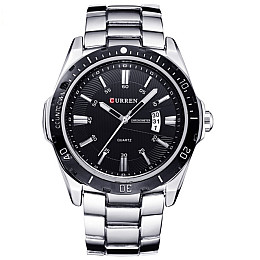 Наручні годинники чоловічі Curren Quartz Сріблястий (2336)