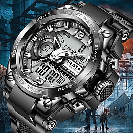 Наручні годинники чоловічі Lige Sport Чорний (2535)