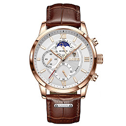 Наручні годинники чоловічі Lige Signature Золотий (2571)