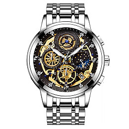 Наручні годинники чоловічі WishDoIt Baks Сріблястий (2661)