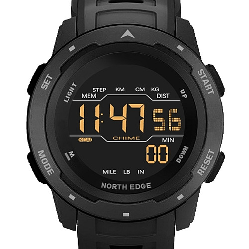 Наручні годинники чоловічі North Edge MARS Pro Black 5BAR Чорний (2666)