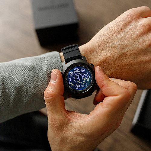 Наручні годинники чоловічі North Edge Laker Black 5BAR Чорний (2704)