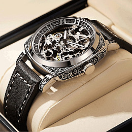 Наручні годинники чоловічі WishDoIt Baron Сріблястий (2713)