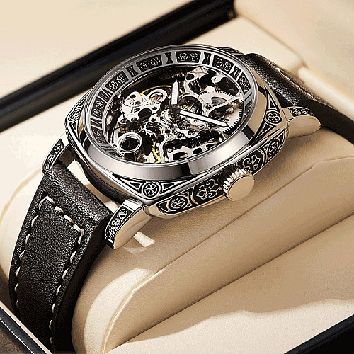 Наручні годинники чоловічі WishDoIt Baron Сріблястий (2713)