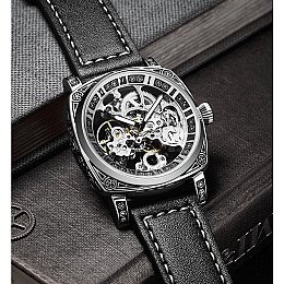 Наручні годинники чоловічі WishDoIt Baron Сріблястий (2713)