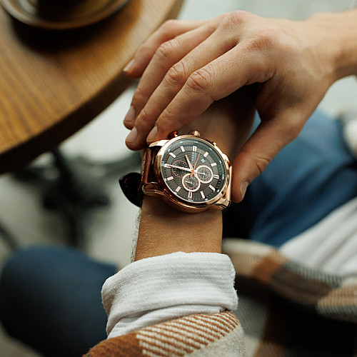 Наручні годинники чоловічі Curren BigBoss Золотий (2850)