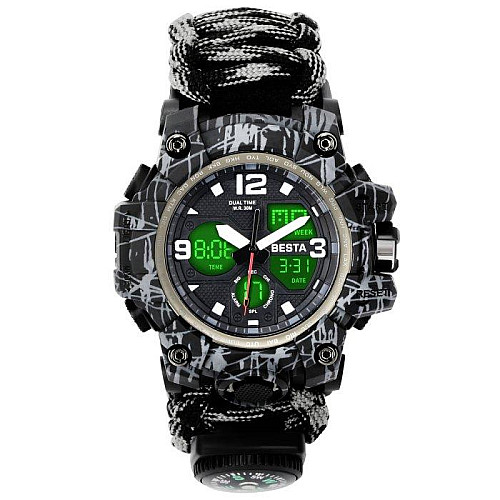 Часы наручные мужские BESTA Life Pro с компасом Серый