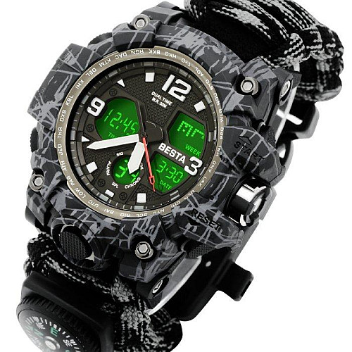 Часы наручные мужские BESTA Life Pro с компасом Серый