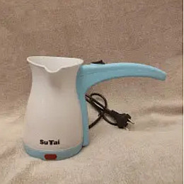 Електрична кавоварка-турка SuTai ST-003 0.8 л Біло-блакитна (30151346А)