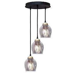 Светильник підвісний MSK Electric Enigma на круглій основі під три лампи Е27 PL 2024-3R BK Чорно-бронзовий (619284)