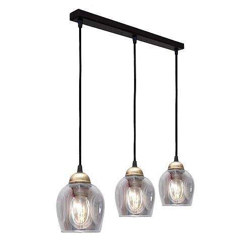 Светильник підвісний MSK Electric Enigma на планці під три лампи Е27 PL 2024-3 BK Чорно-бронзовий (619262)