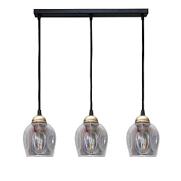 Светильник підвісний MSK Electric Enigma на планці під три лампи Е27 PL 2024-3 BK Чорно-бронзовий (619262)