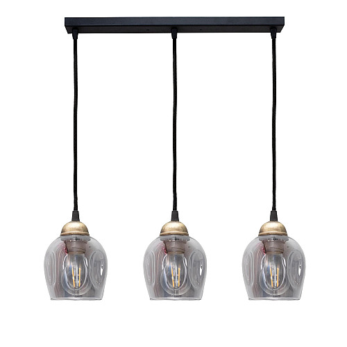 Светильник підвісний MSK Electric Enigma на планці під три лампи Е27 PL 2024-3 BK Чорно-бронзовий (619262)