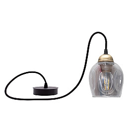 Светильник підвісний MSK Electric Enigma зі скляним плафоном під лампу Е27 PL 2024 BK Чорно-бронзовий (619261)