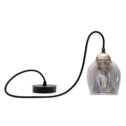 Светильник підвісний MSK Electric Enigma зі скляним плафоном під лампу Е27 PL 2024 BK Чорно-бронзовий (619261)