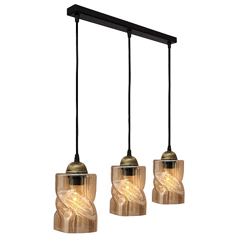 Светильник подвесной MSK Electric Tornado на планке под три лампы Е27 PL 20245-3 BK Черно-бронзовый (619281)