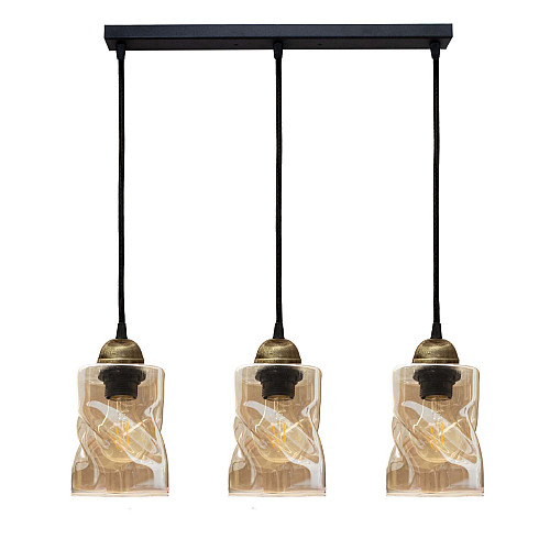 Светильник подвесной MSK Electric Tornado на планке под три лампы Е27 PL 20245-3 BK Черно-бронзовый (619281)