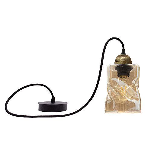 Светильник подвесной MSK Electric Tornado со стеклянным плафоном под лампу Е27 PL 20245 BK Черно-бронзовый (619338)