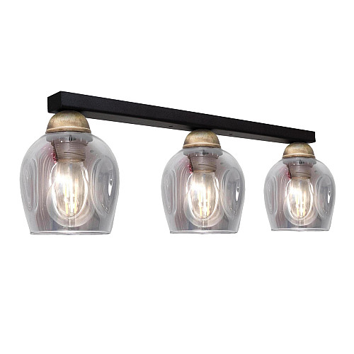 Светильник потолочный MSK Electric Enigma под три лампы PL 202411-3 BK Черно-бронзовый (619298)