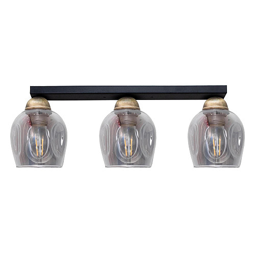 Светильник потолочный MSK Electric Enigma под три лампы PL 202411-3 BK Черно-бронзовый (619298)