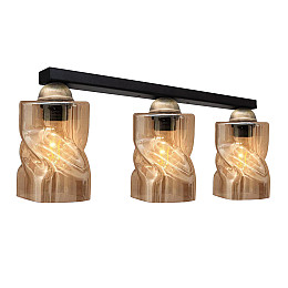 Светильник потолочный MSK Electric Tornado под три лампы PL 202452-3 BK Черно-золотой (619340)