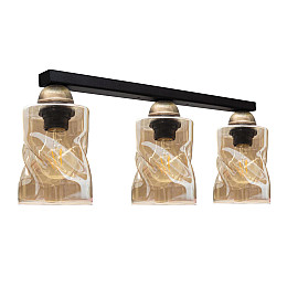 Светильник потолочный MSK Electric Tornado под три лампы PL 202452-3 BK Черно-золотой (619340)