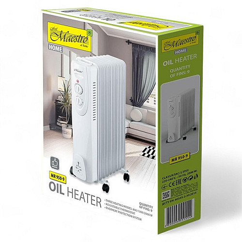 Масляний радіатор Maestro MR-950-9 2000 Вт Білий (2104618417)